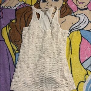 Banana Republic Cream Crochet Racerback Tank